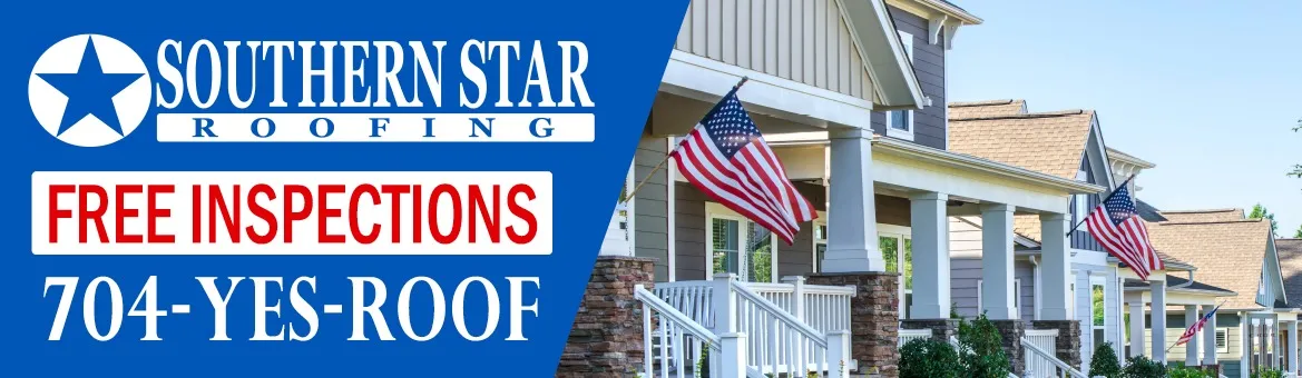 Charlotte NC patriotic billboard for Southern Star Roofing